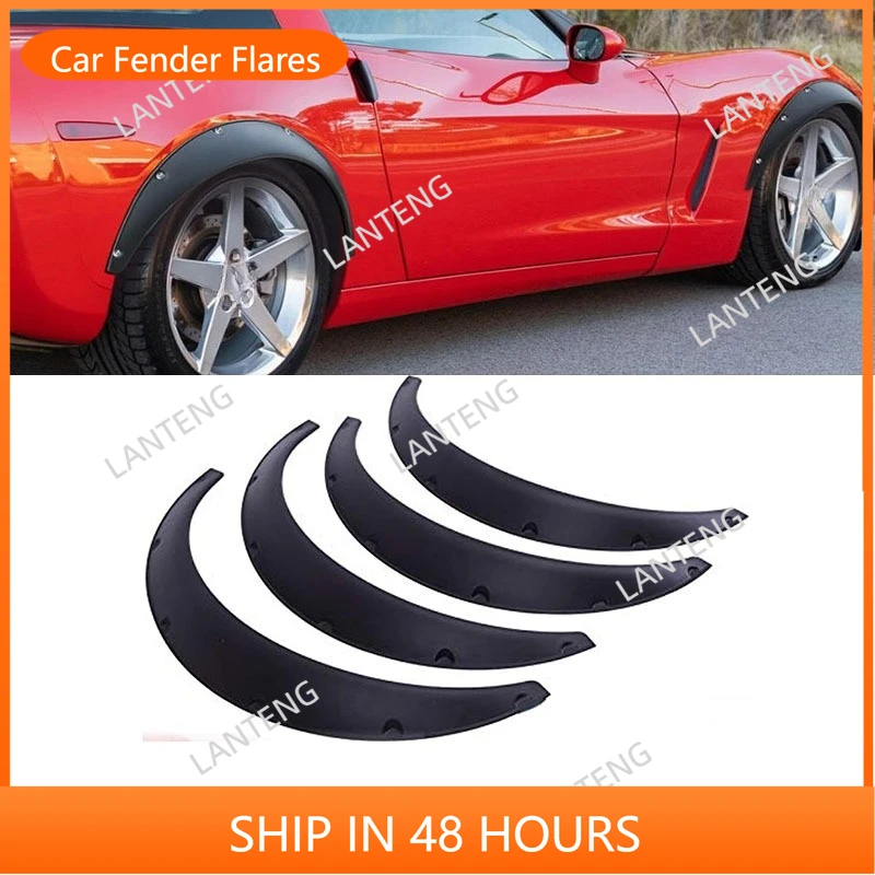 

Car Fender Flares Mudguard Wheel Cover Protect For C-hevy Corvette C3 C4 Extra Wide Body Kit Flexible Wheel Arch Mudflaps Black