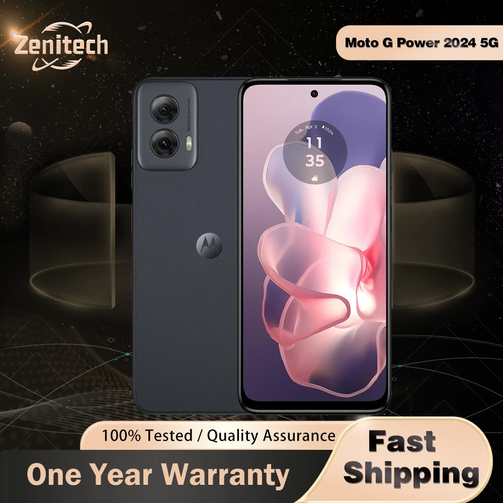 هاتف موتورولا موتو جي باور 2024 XT2415-X 5G بشاشة 6.7 بوصة IPS LCD 120 هرتز 128 جيجابايت ROM 8 جيجابايت رام الأبعاد 7020 هاتف محمول