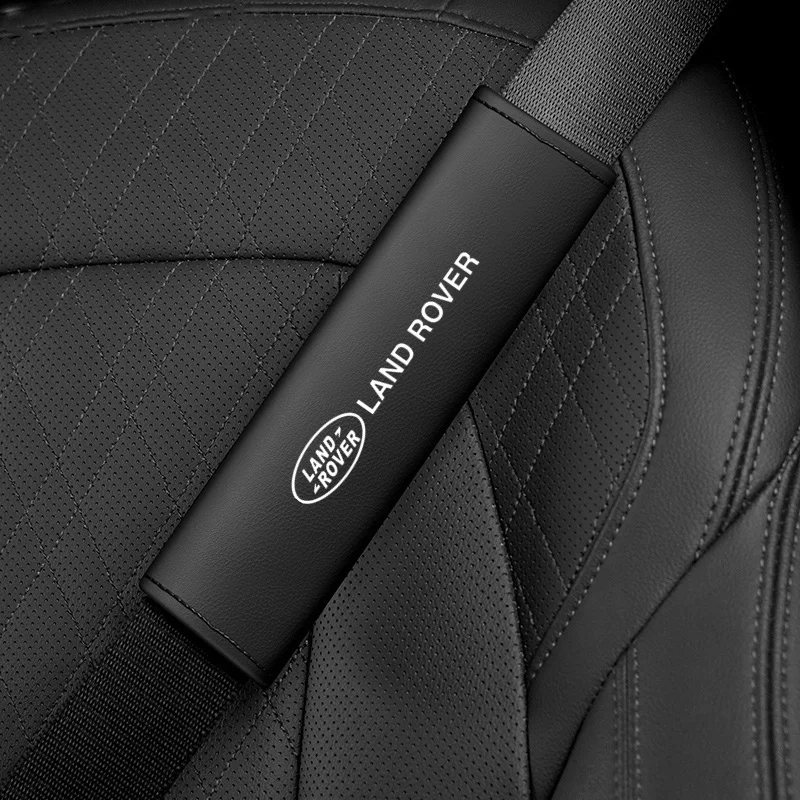 Car Interior Seat Belt Pads Leather Seatbelt Shoulder Cover For Land Rover Defender Freelander Discovery Range Rover Accessories