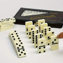 Red/Black 28PCS Double Six Domino Set Entertainment Leisure Travel Fun Table Game Domino Toy Children's Puzzle Toy Gift