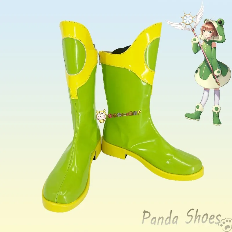 

Cardcaptor Sakura Kinomoto Sakura Cosplay Shoes Sakura Cos Frog Green Boots Anime Cosplay Costume Prop Shoes for Con Halloween