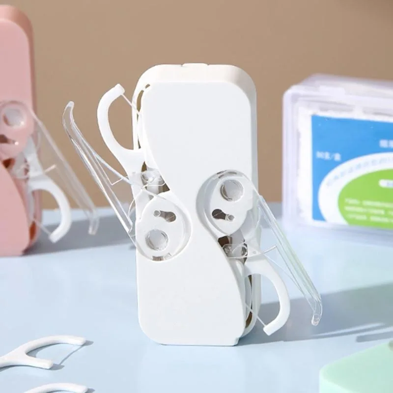 Portable Floss Picks Set Container Case Dental Toothpicks Dispenser with Flossers Refillable Oral Care Supplies