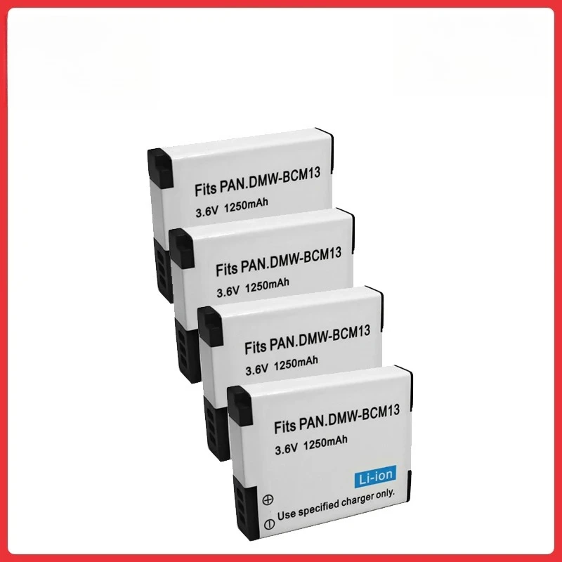 

4Pcs 1250mAh DMW-BCM13 DMW-BCM13E Battery For Panasonic Lumix DMC-TZ41 TZ70 DMC-FT5 DMC-TZ60 DMC-TS6 DMC-ZS27 DMC-ZS30 DMC-ZS35