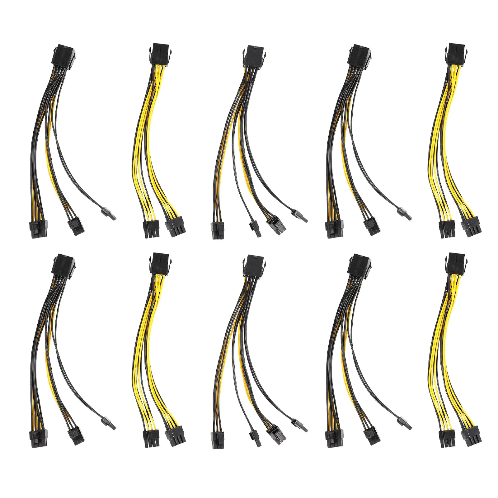 10Pcs 8Pin to Dual 6 and 2Pin Graphics Power Cord Extension Cable for GPU Power Supply Splitter Stable