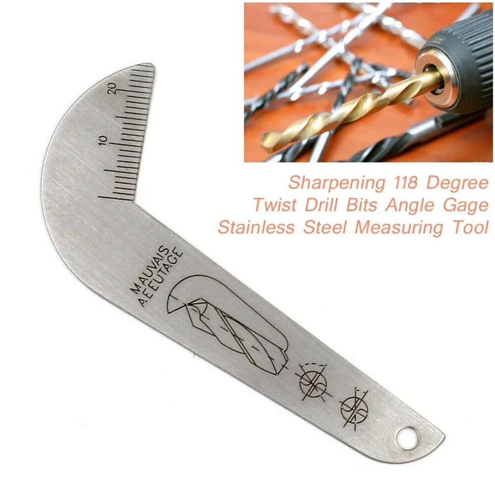 Drill Gauge Stainless Steel Measuring Tool for Sharpening Drill Bits Compact and Lightweight Design Fits in Shirt Pocket