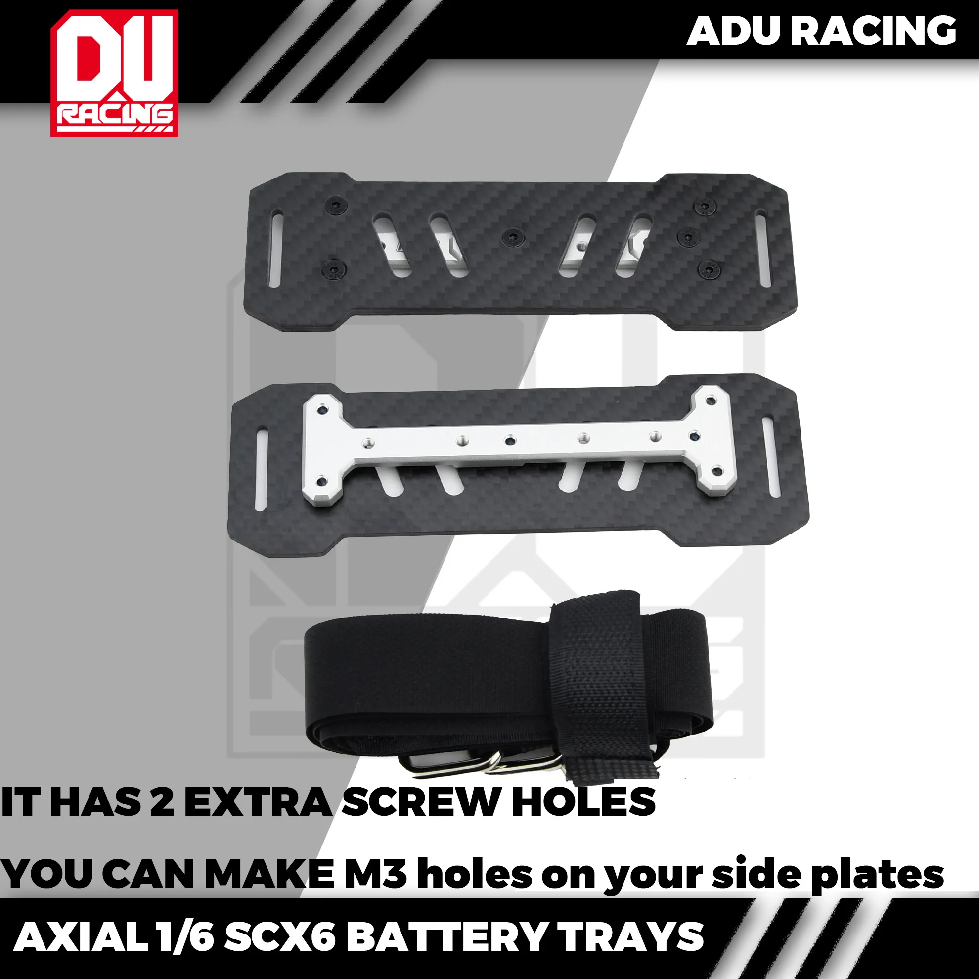 ADU RACING 7075-T6 ALU BATTERY TRAYS FOR AXIAL SCX6 AXI251007