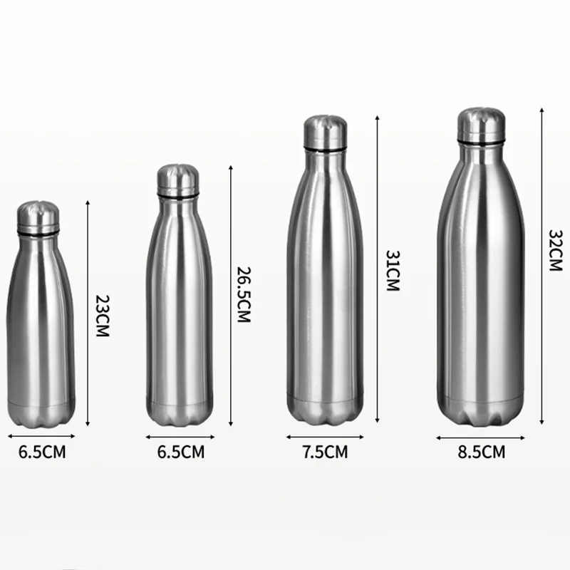 304 Stainless Steel Thermos Bottle 350/1000ml Large Capacity Outdoor Sports Water Cup Household Portable Small Mouth Thermos Cup