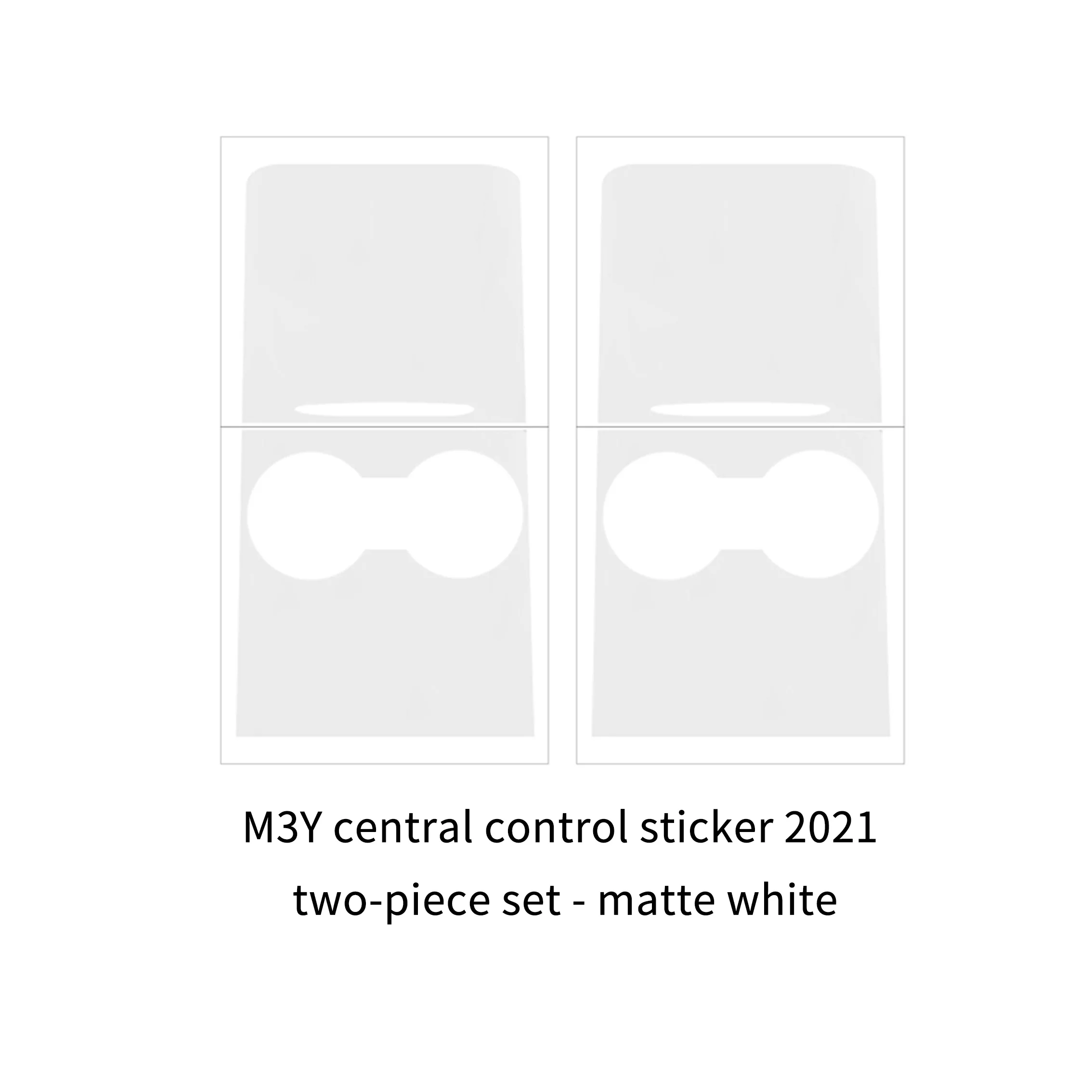 Geschikt voor Tesla 2021-2023 Model 3/Y, Carbon Flash Matte White Center Console Grain Film Panel Cover Sticker, 2 stuks