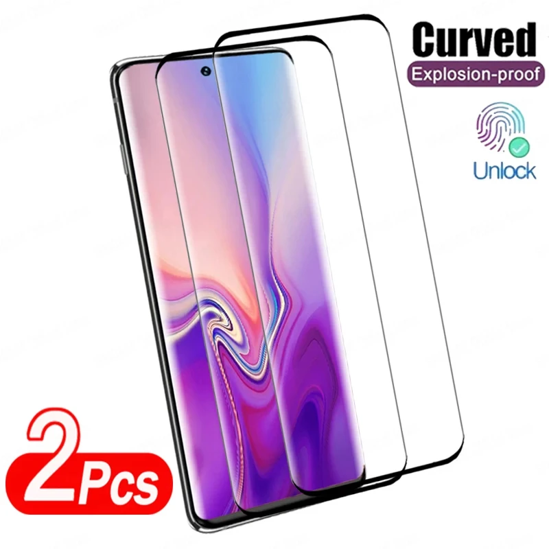 2Pcs Curved Tempered Glass For Samsung Galaxy S23 S24 S20 S21 S22 Plus Ultra FE Screen Protector Note 10 9 20 Plus S10 S9 Glass