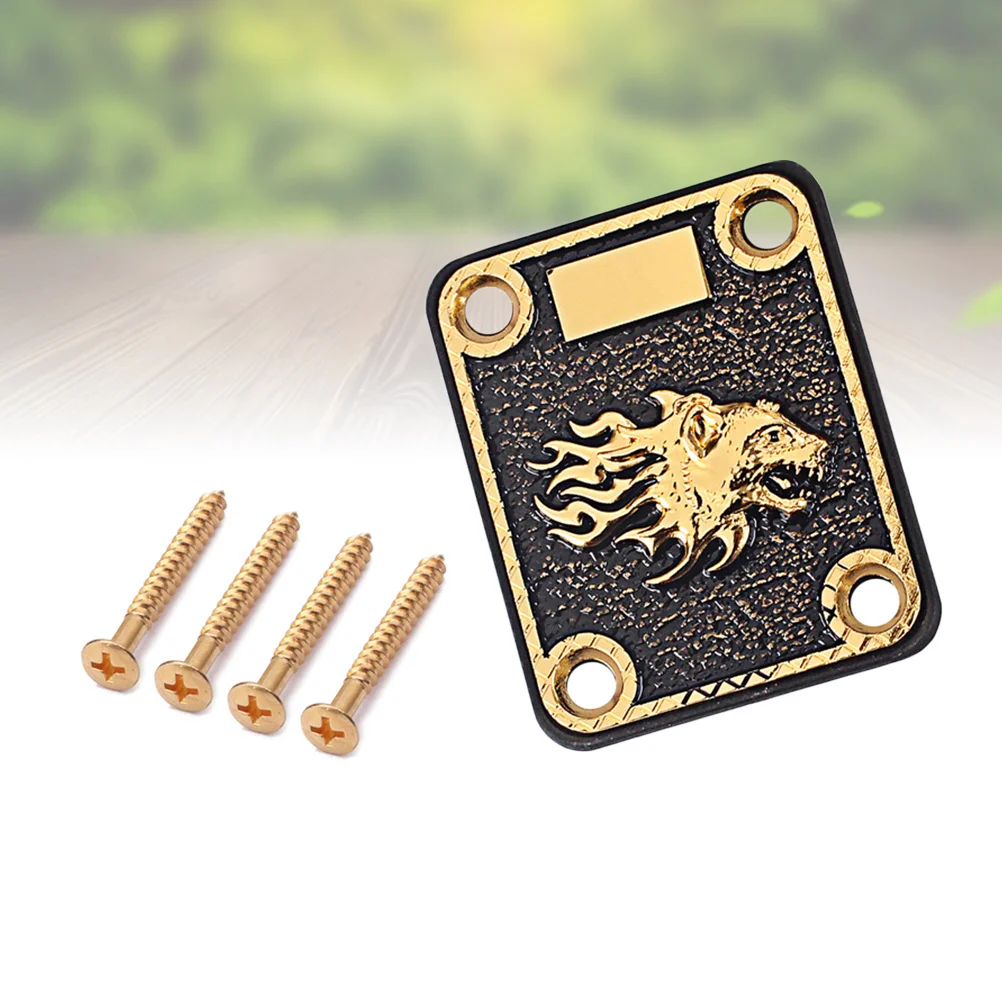 

Guitar Neck Plate Zinc Alloy 4 Screws Exquisite DIY Replacement Long Service Life for Tl Style Electric Guitar Bass