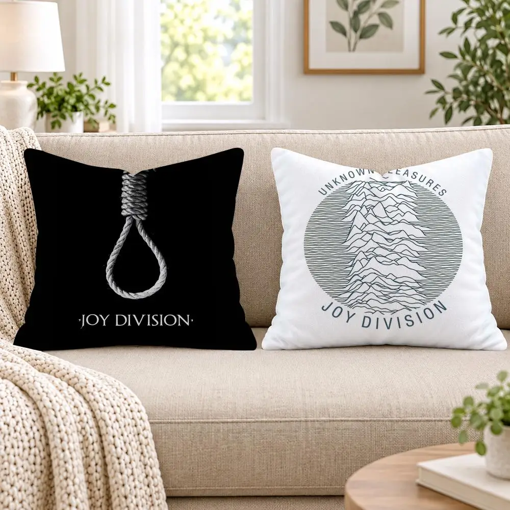 Band J-JOY D-DIVISION Cushion Cover Short Plush Double-Sided Printing Sofa Bedroom Pillow Case Aesthetic Home Decor