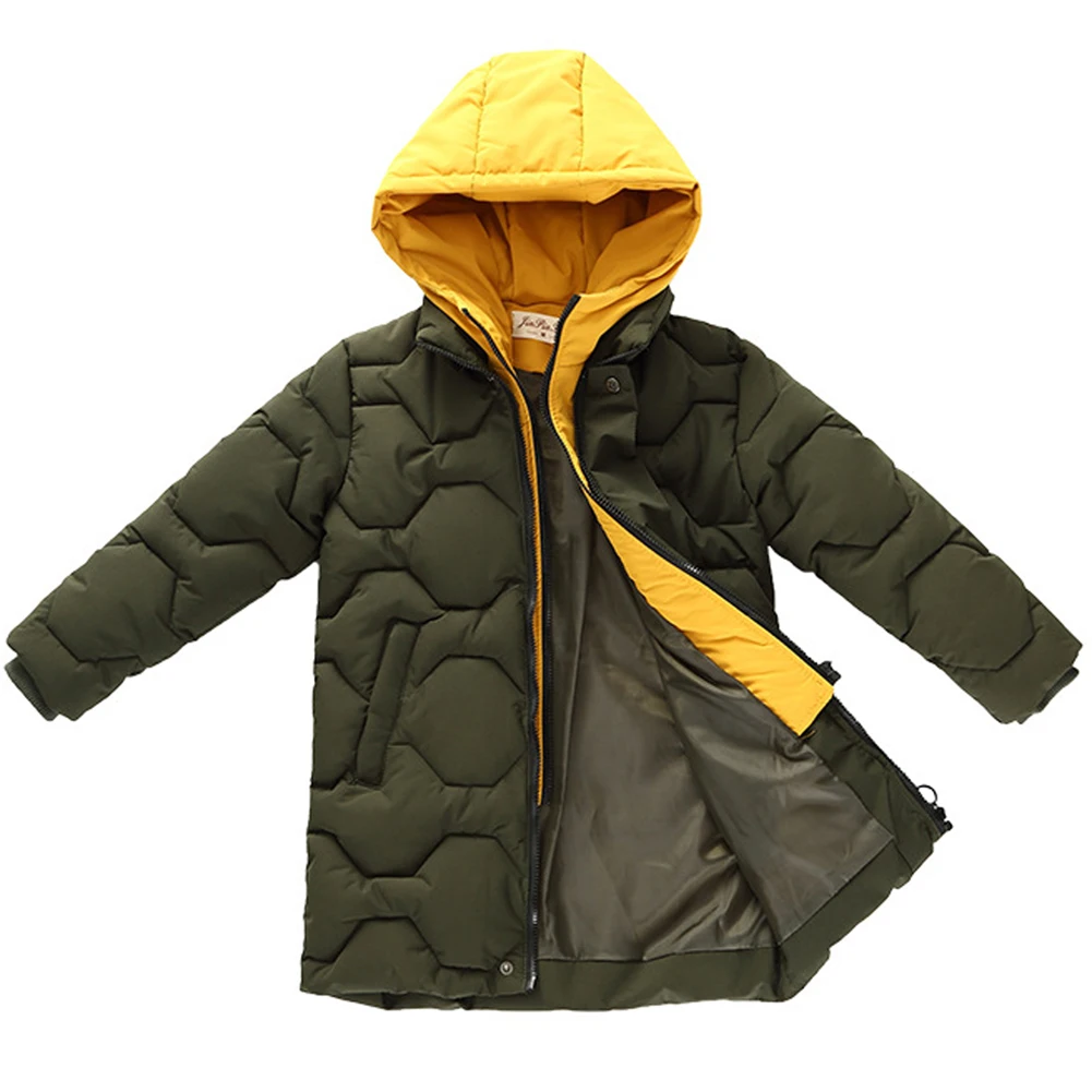 

Boys Winter Down Cotton Coat,Fake Two-Piece Long Hooded Children's Padded Coat,Teens Puffer Quited Outerwear,Kids Warm Outfits
