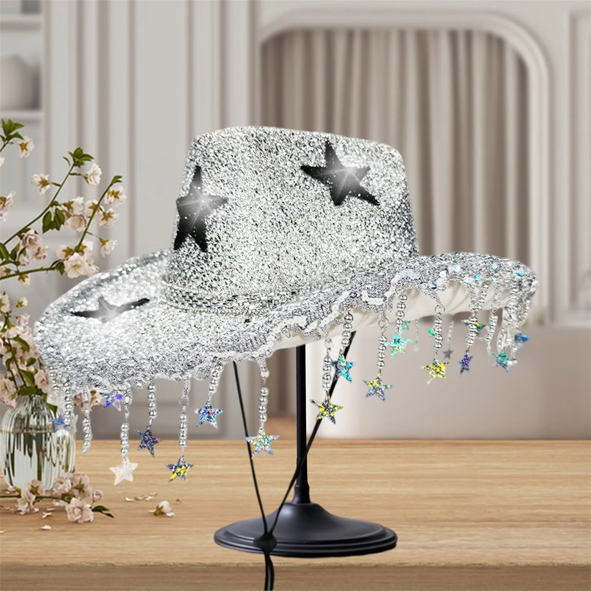 

Women s Glitter Western Hats with Rhinestone Embellishments for Cowgirl Parties and Bachelorette Celebrations