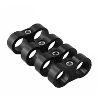 4Pcs Universal aluminum AN4 AN6 AN8 AN10 Billet Oil Fuel Water Hose Tube Seprator Divider Clamp line separator Kit