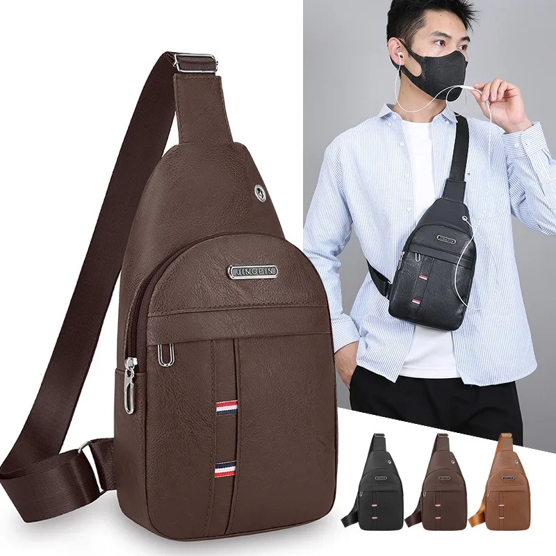 Mens Outdoor Sports Crossbody Bag Waterproof Chest Pack for Street Vendors Durable Shoulder Strap Lightweight Travel Hiking Gear