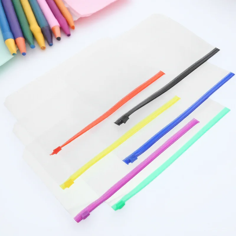 

12pcs A6 Binder Zipper Bags PVC Transparent Loose Leaf Notebook Pockets File Document Holder Storage Reusable