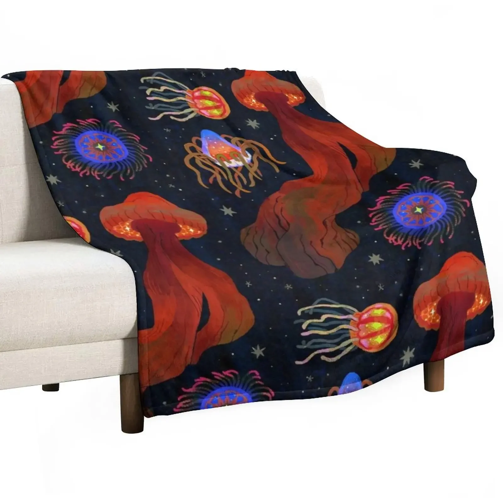 Deep Sea Jellies Throw Blanket Comforter Luxury Throw manga Loose Blankets