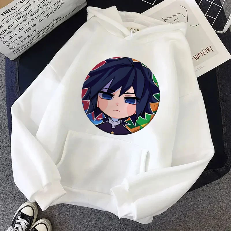 Harajuku Demon Slayer Hoodie Kawaii Kamado Nezuko Graphic Print Women Sweatshirts Long Sleeve Fashion Female Streetwear Winter