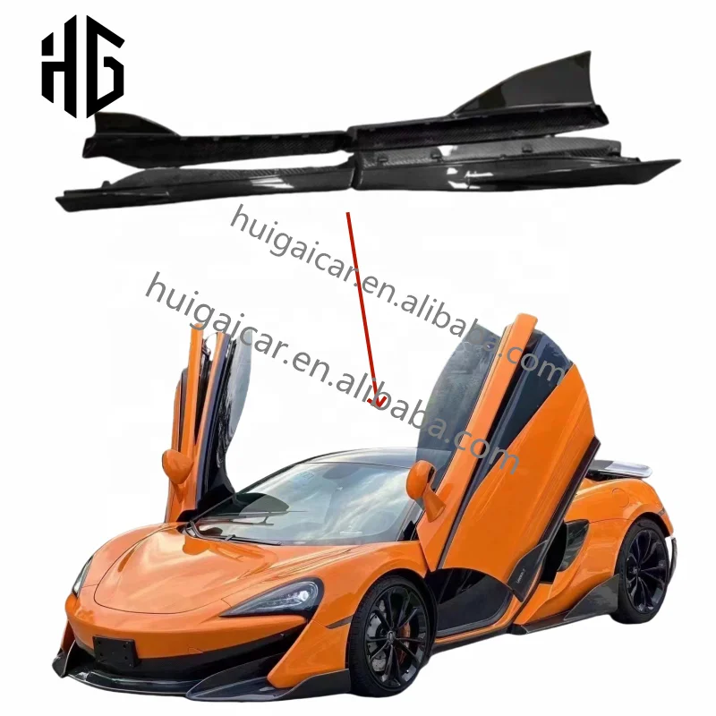 Upgrade to 600LT 620R Style Glossy Carbon Fiber Car Body Kit Exterior Side Skirts for Mclaren 540C 570S 570GT Side Skirts