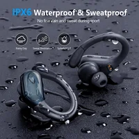 Écouteurs sans fil Bluetooth 5.3, avec bouton micro, contrôle du bruit, crochets d'oreille, casque étanche pour le sport 2