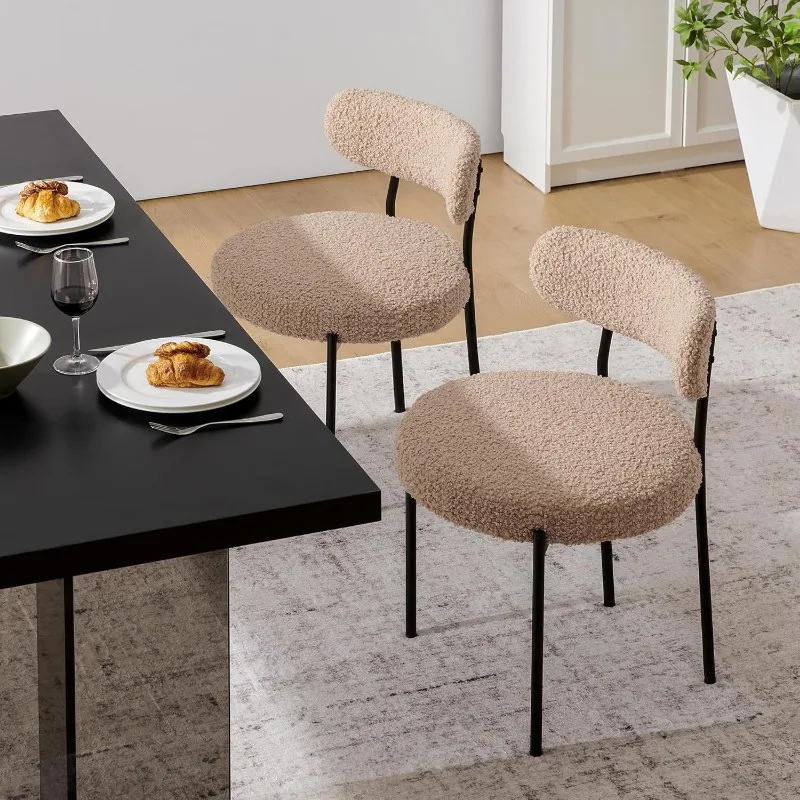 Conjunto de 4 cadeiras de jantar - Cadeiras modernas de cozinha e sala de jantar em preto e branco - Cadeira de jantar estofada confortável