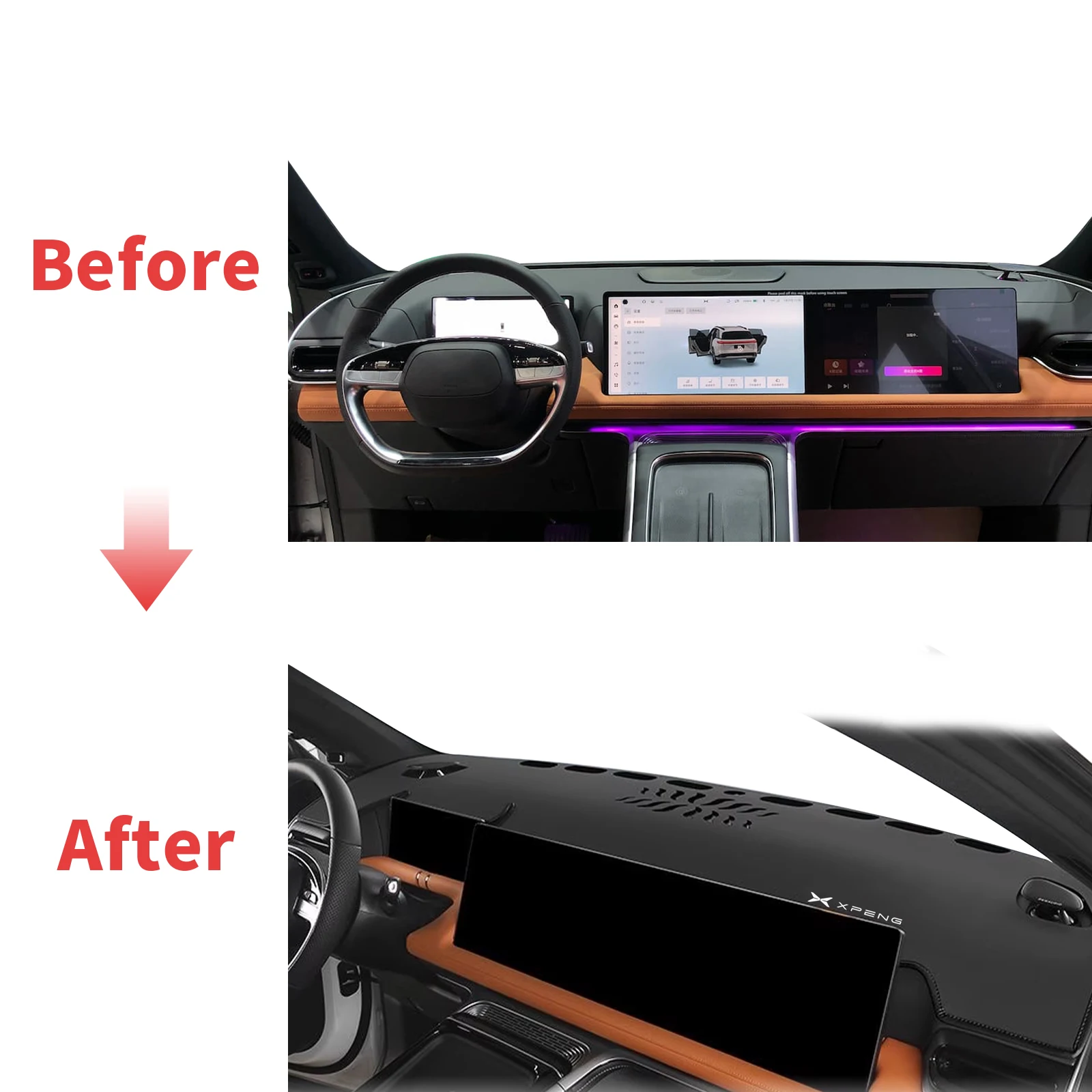 fit for XPeng G9 2023 2024 2025 Accessories Car Dashmat Dashboard Cover Pad DashMat Sunshade Protective Carpet