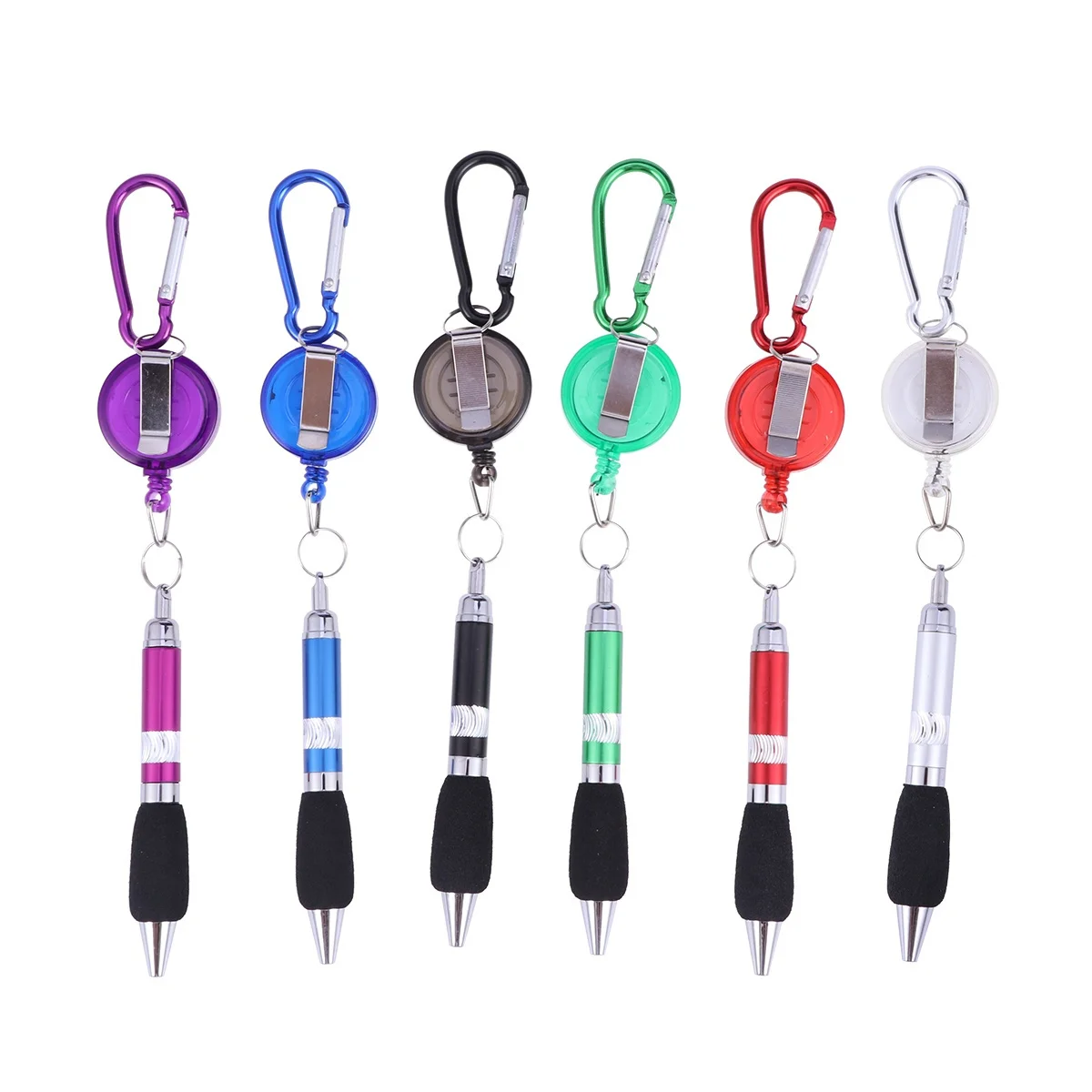 

10Pcs Golf Score Retractable Badge Reel Pens Random Color Push Real Pen Clip Carabiner Perfect for Party Retail