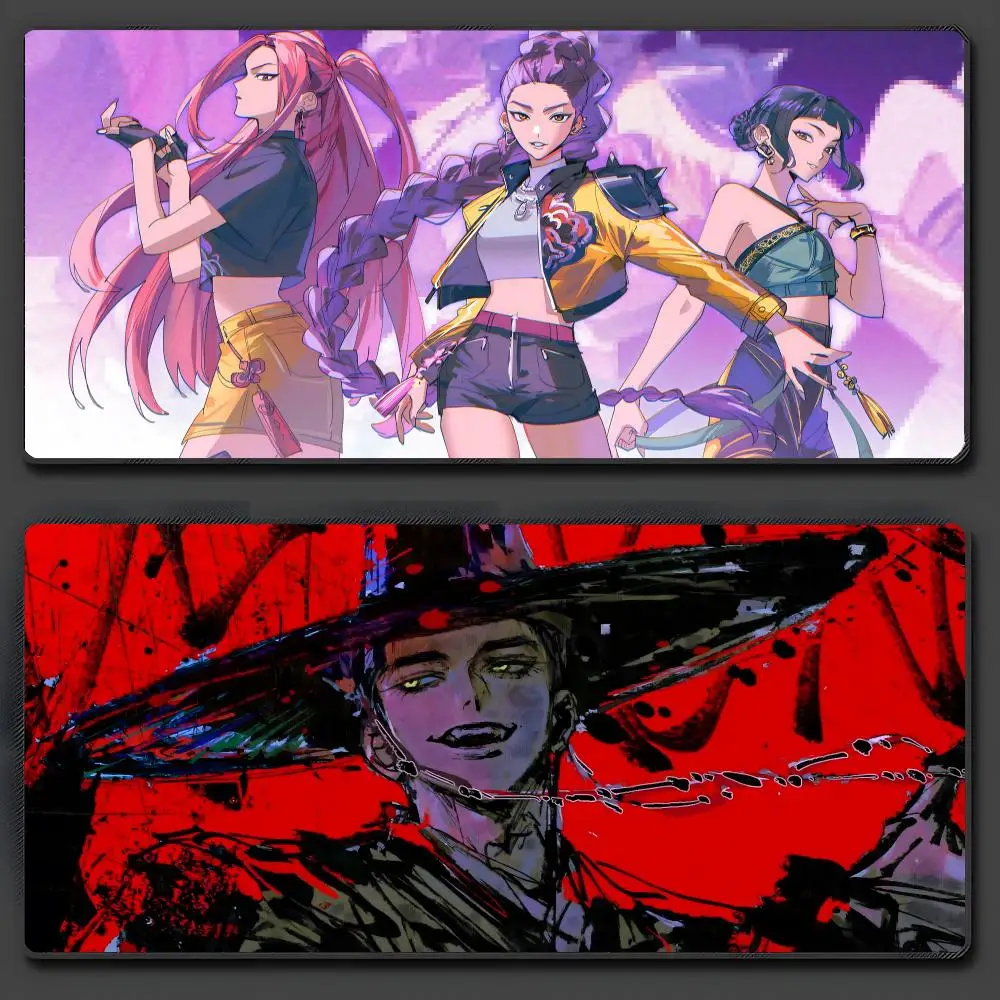 Alfombrilla de ratón divertida KPop D-Demon H-Hunters, alfombrilla de ratón grande de goma antideslizante para juegos, alfombrilla de escritorio duradera, borde de costura gruesa adecuado para Offi