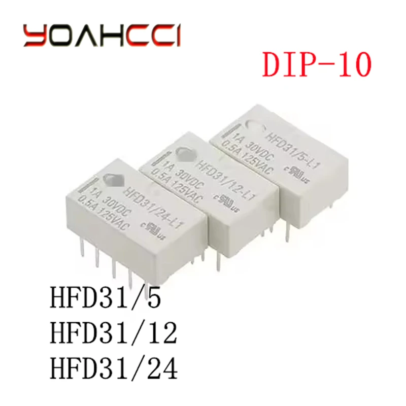 10PCS/Lot HFD31/24 、HFD31/12 、HFD31/5 DIP-10 Original Signal Relay HFD31-5、HFD31-12、HFD31-24