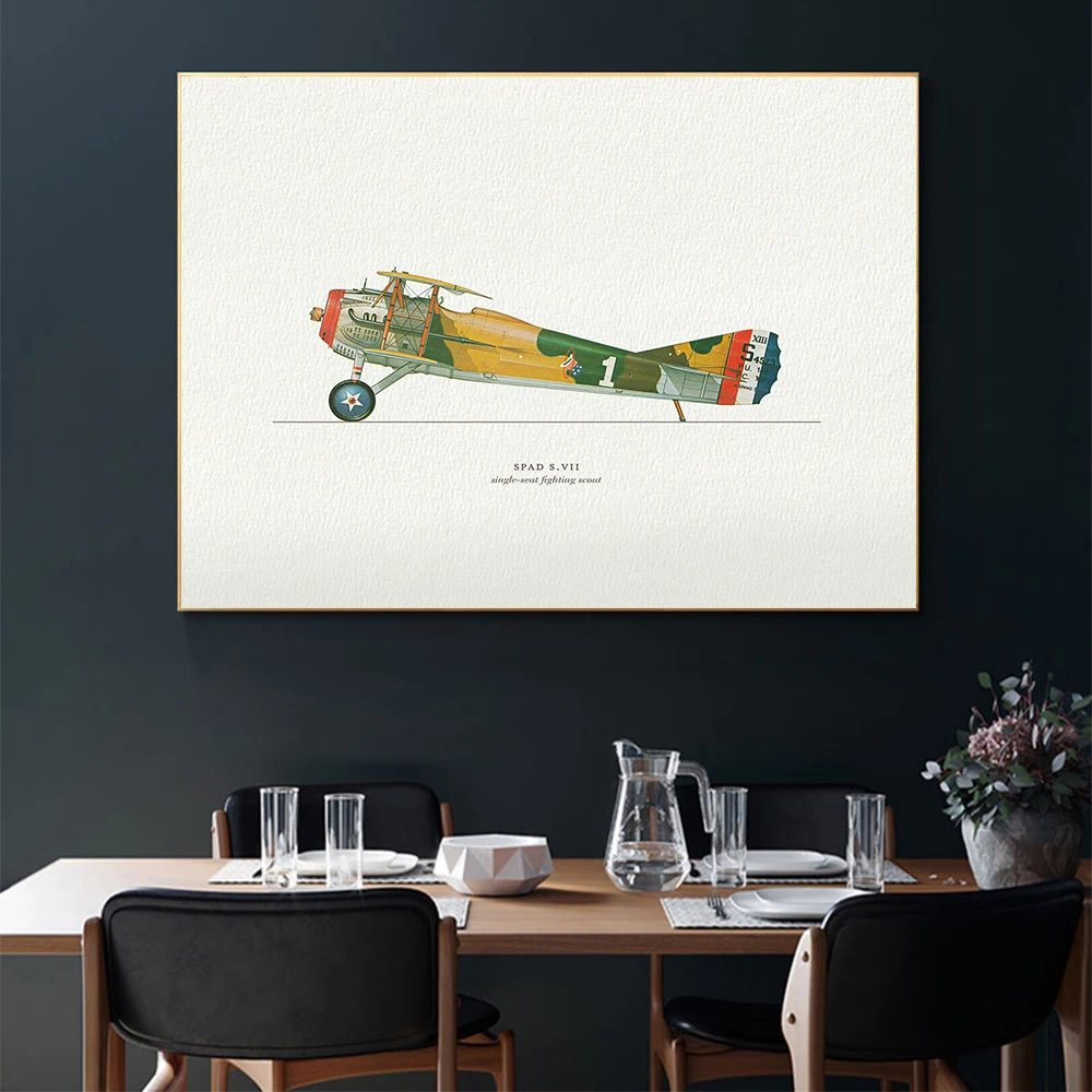 Airplane Lover Gift Wall Art Vintage Plane Collection Poster Aviation Pilot Aircraft Print Boys Kids Playroom Nursery Decoration