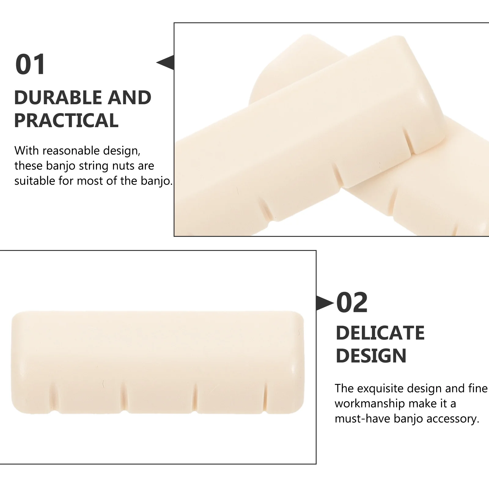 

20pcs Banjo String Nuts Synthetic Resin Noise Reduction Tone Enhancement Replacement For Banjo Bridge Adjustment Nut Music