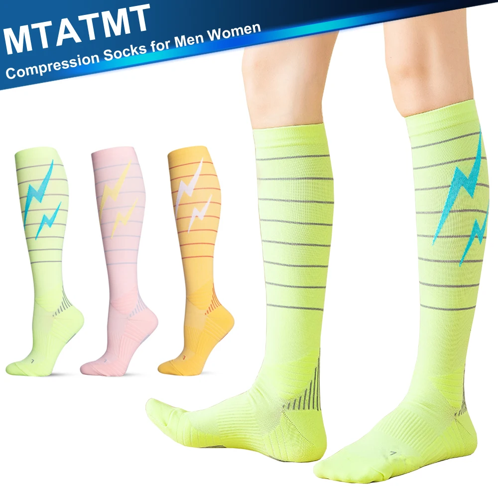 

1Pair Compression Socks for Men Women 15-20 mmHg Medical Support for Running Nurses Flight Pregnancy Circulation Athletic Socks