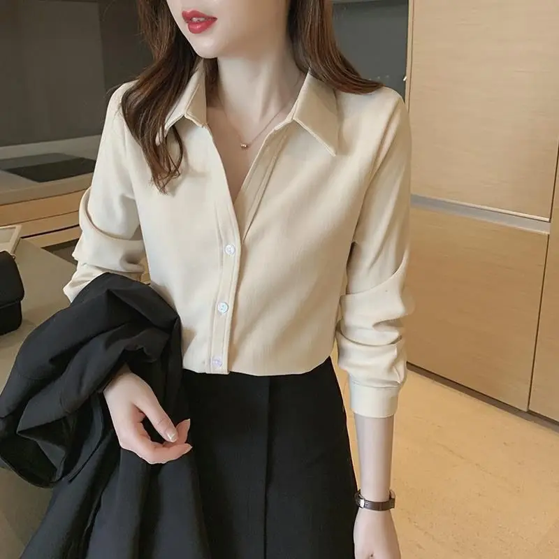 

Long Sleeve Shirts Womens Chiffon Patchwork Slim Fit Collar Chinese Feminine Elegant Romantic Minimalist Spring Look