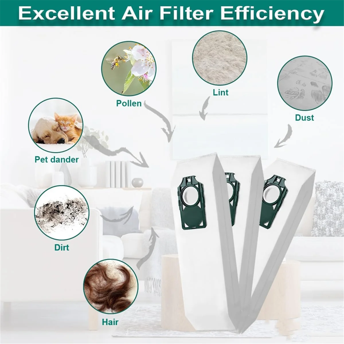 

Мешок для пыли, 6 шт., запасные части, мешок для пыли для Riccar Surpalite R10S R10D R10O, робот-пылесос, мешок для мусора