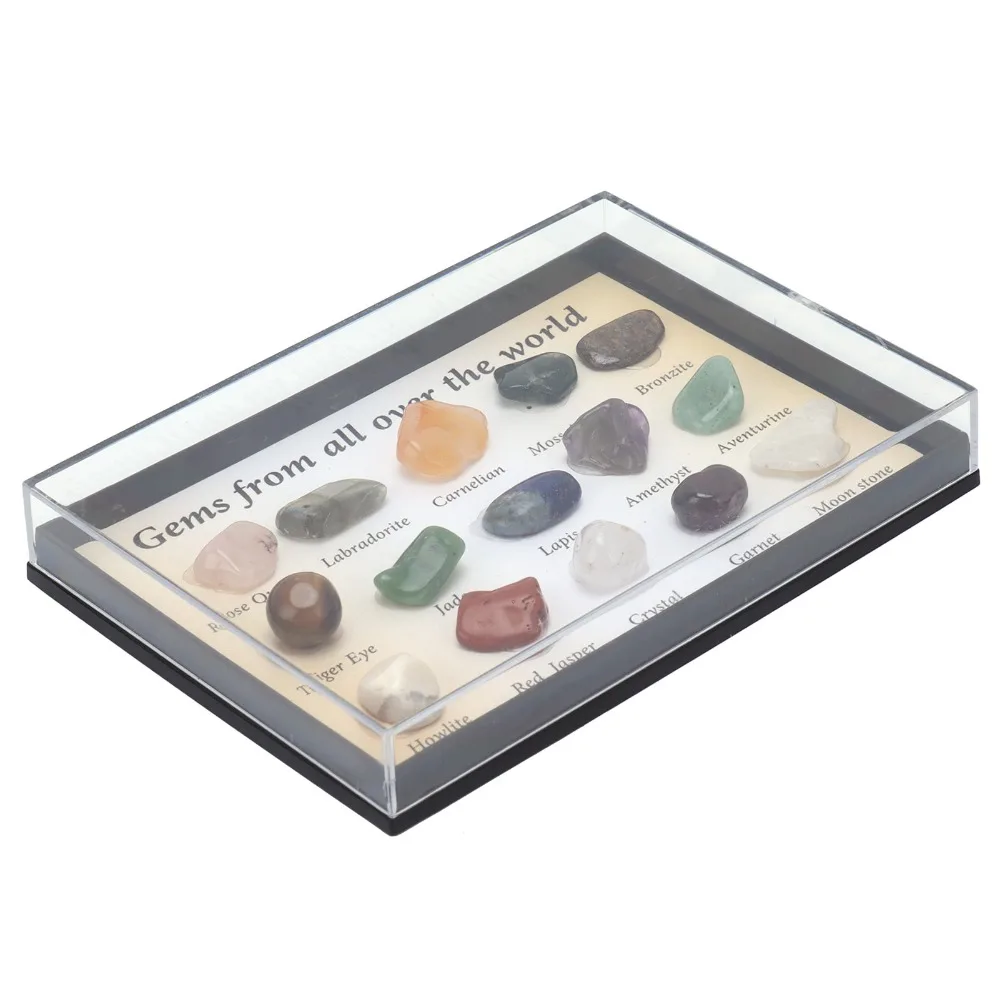 multi-color natural mineral texture natural crystal mineral specimens 15 assorted crystal pieces mini crystal collection stones