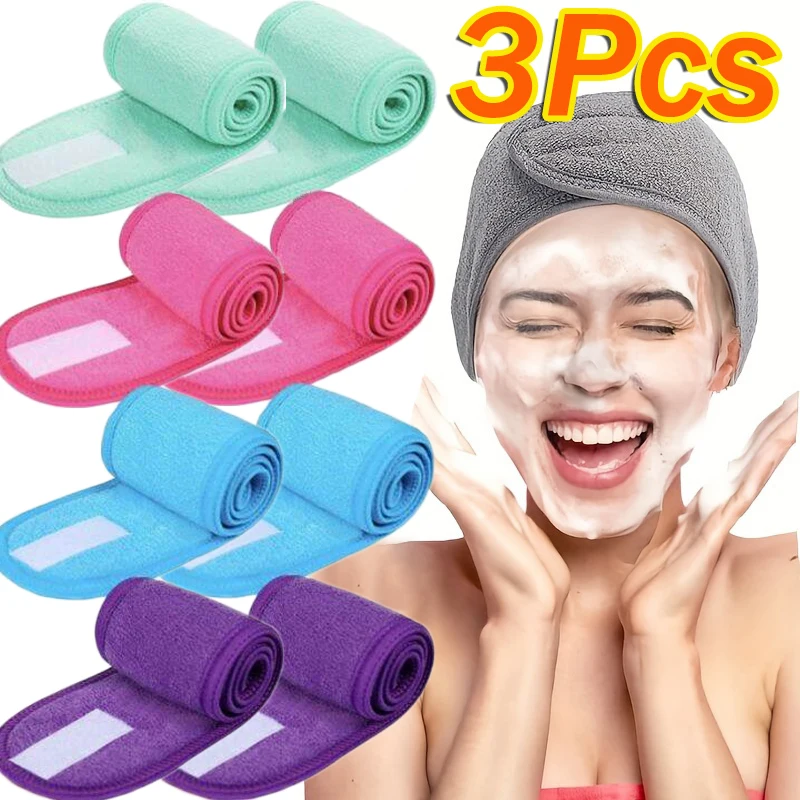 Adjustable Head Band Women Spa Wide Hairband Yoga Bath Shower Makeup Wash Face Cosmetic Headband Soft Toweling Hair Accessories