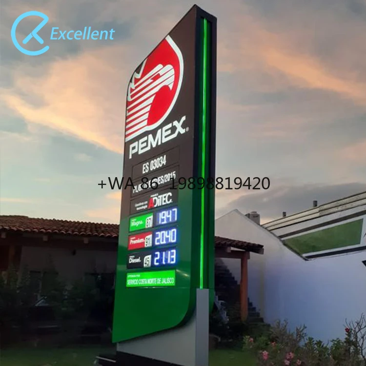 

Тотем с подсветкой цены 3D наружное направление светодиодная ценология Pylon Signage Тотемные знаки Большой алюминиевый Pylon Sign для заправочной станции