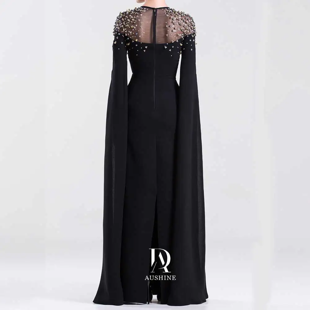 Aushine Dress Luxury Birthday Evening Dress Floor Length Full Sleeves Summer Elegant Wedding Party Gowns For Women Arab 2024Fu