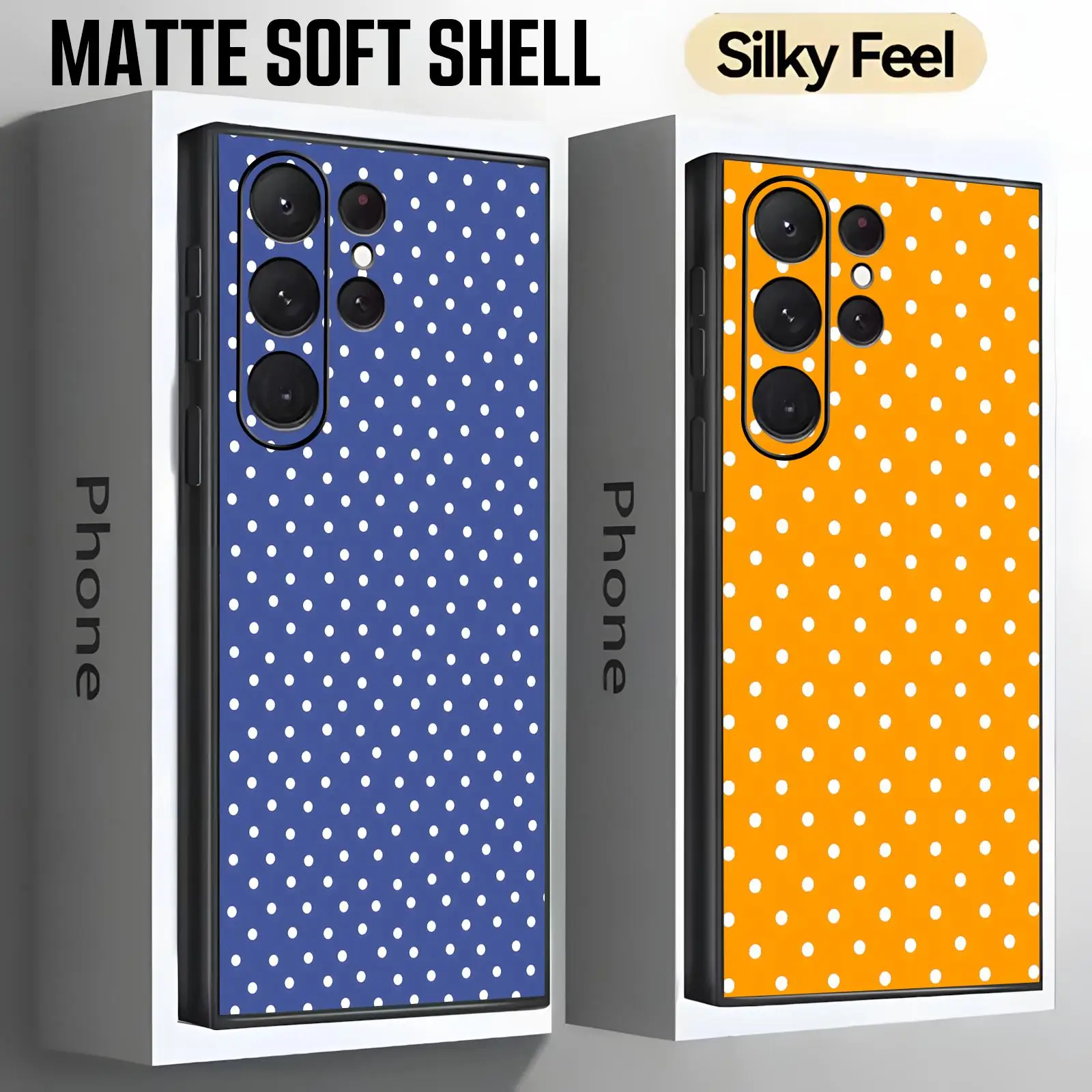 Polka dot  Phone Case For Samsung S26 S25 S24 S23 S22 S21 S20 Ultra Note20 Soft black Shockproof Cover