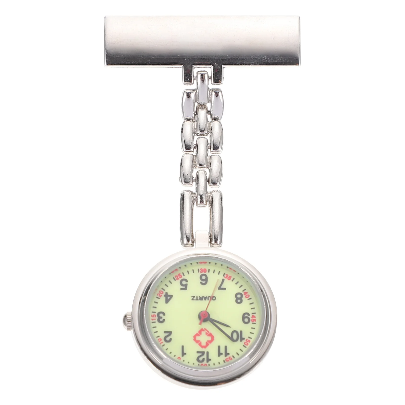 

Clip on Pocket Watch Nurse Quartz Silver Hanging Child Student Safe Clip Sturdy Smooth Timing Lightweight