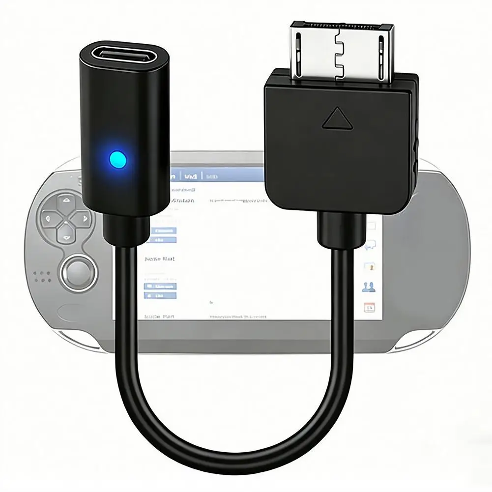 Cable USB C PD para el control de Playstation Vita 1000, cable de alimentación para la consola PS Vita 1000, adaptador de carga tipo C con LED, cable convertidor.