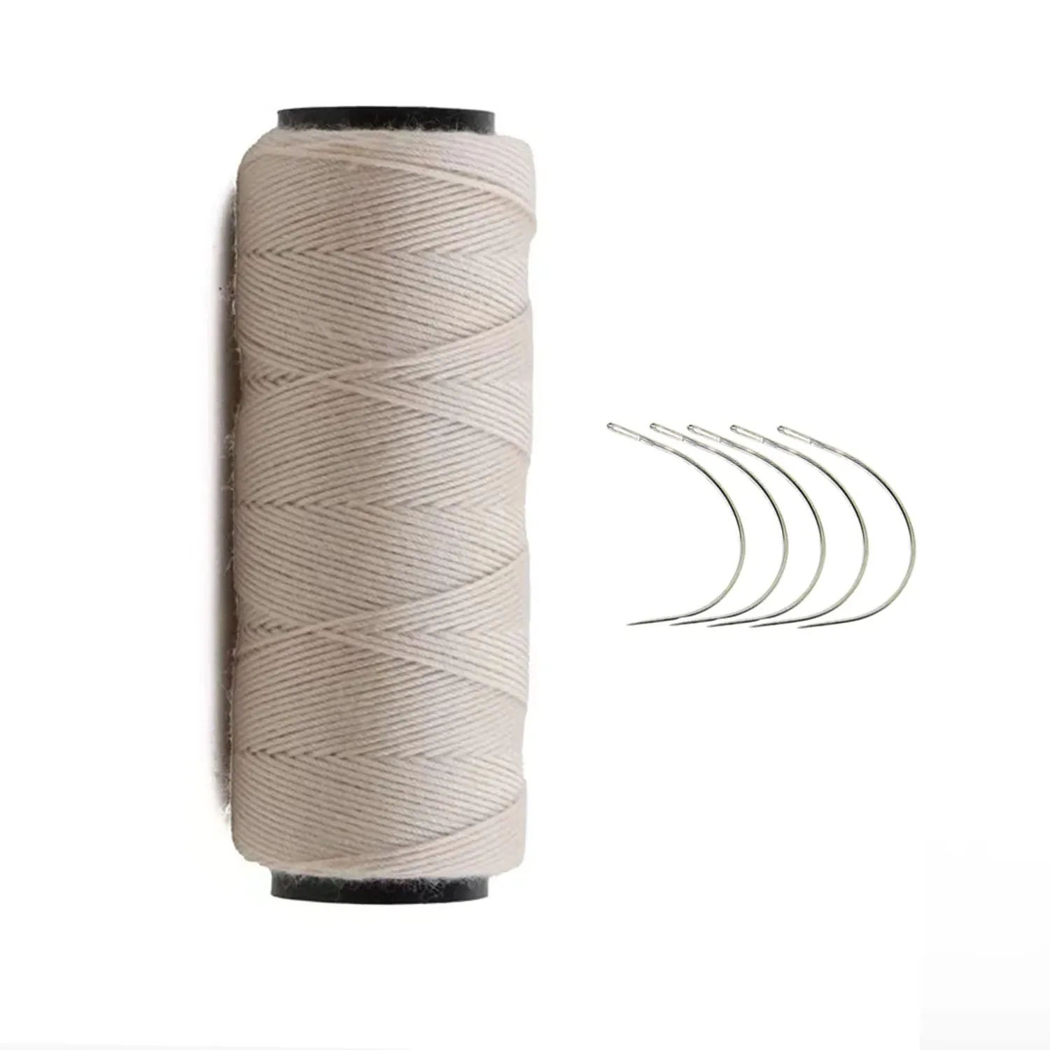 1 conjunto de linha de nylon artesanal, 60m com cinco agulhas tipo c, linha de quatro vale para ligação de peruca, kit especial diy