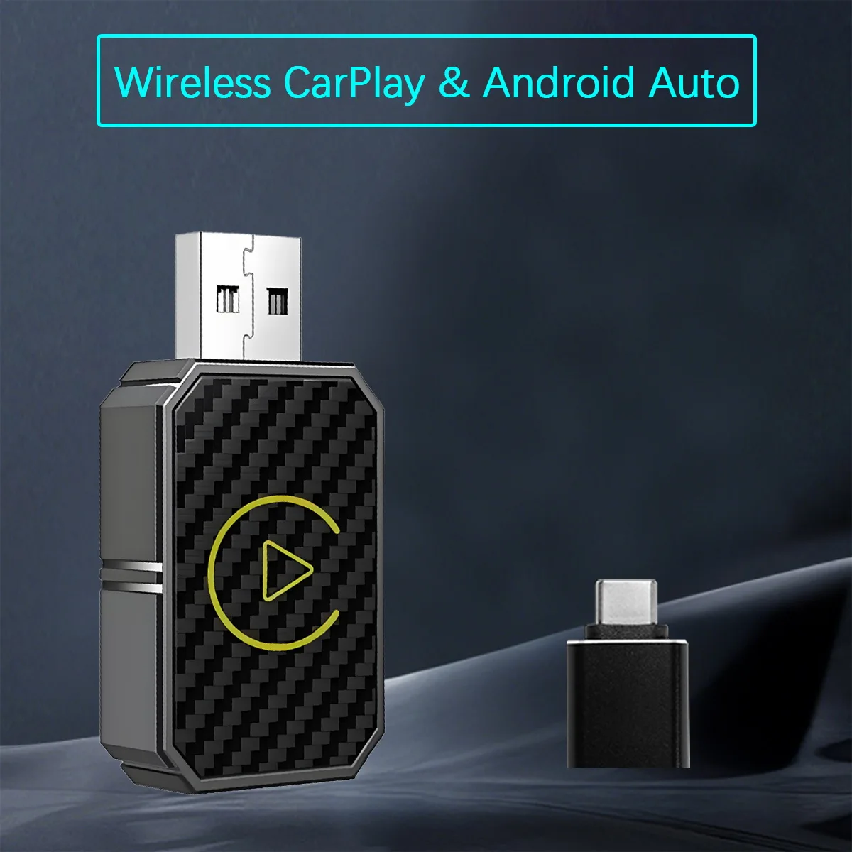 2-in-1 Wireless Adapter for Smartphone Auto Convert Wired to Wireless Car Play Adapter