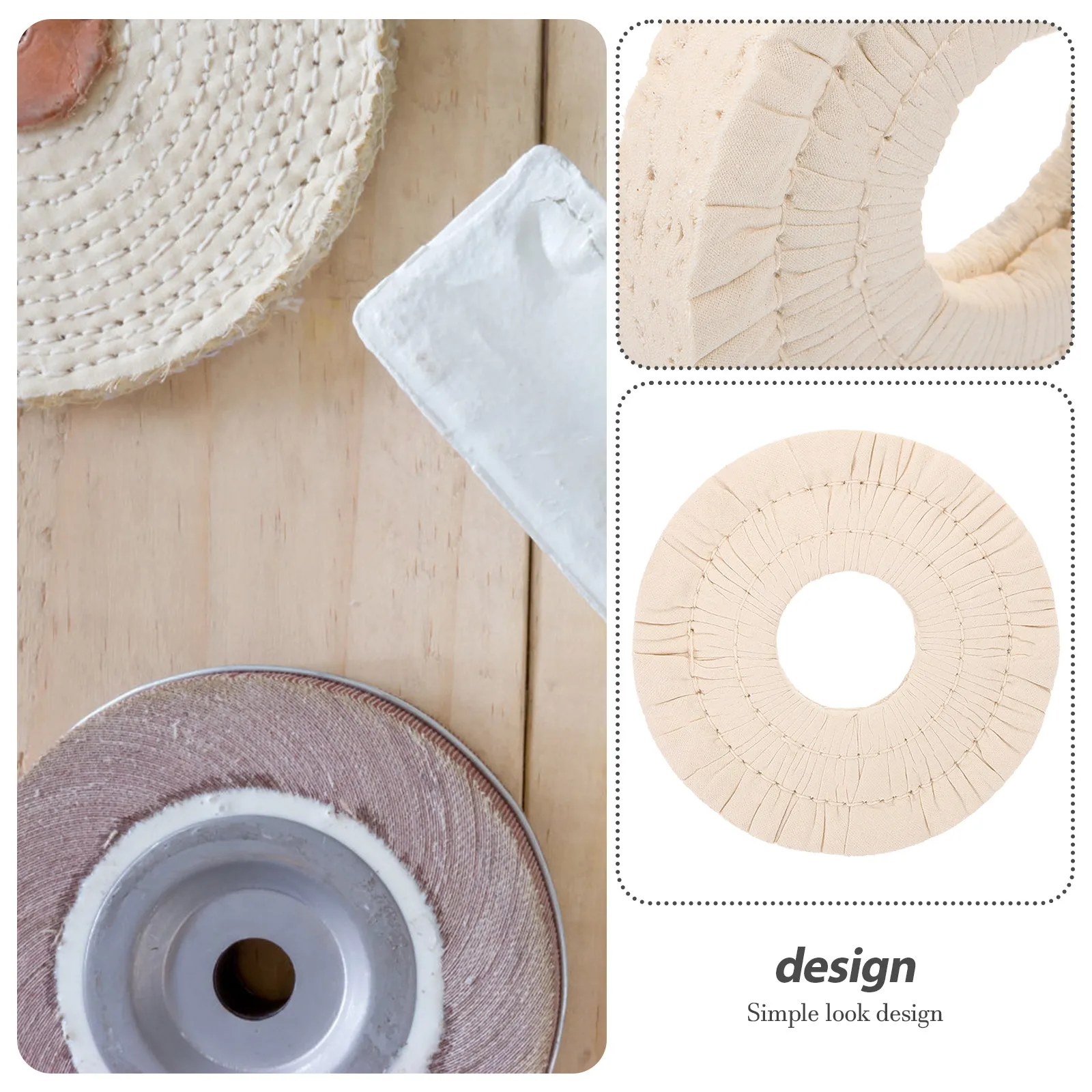 

Polishing Cloth Wheel 150x50x25mm Non-woven Fabric Edge Banding Machine Accessories Replacement Buffing Wheel Cloth