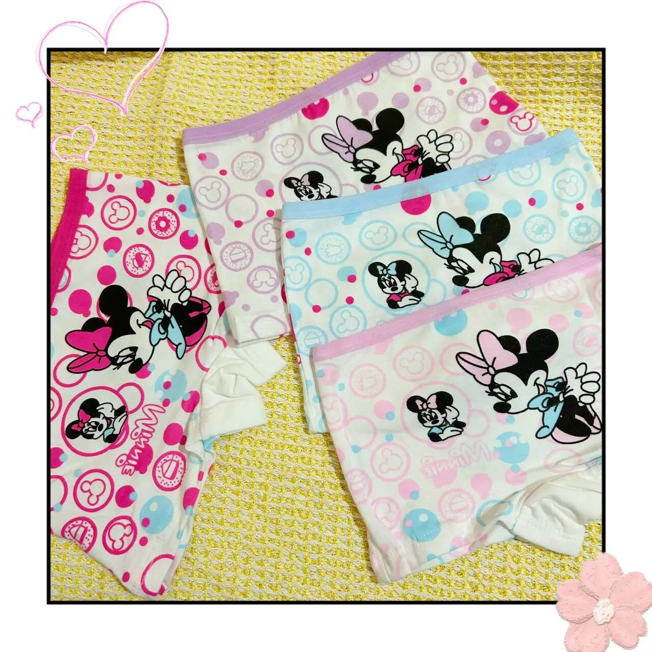 2Pcs/Bag 2-10Y New girl Minnie mouse Underwear Cartoon Children knickers Boys Underpants Kids Panties flat angle Panty Brief