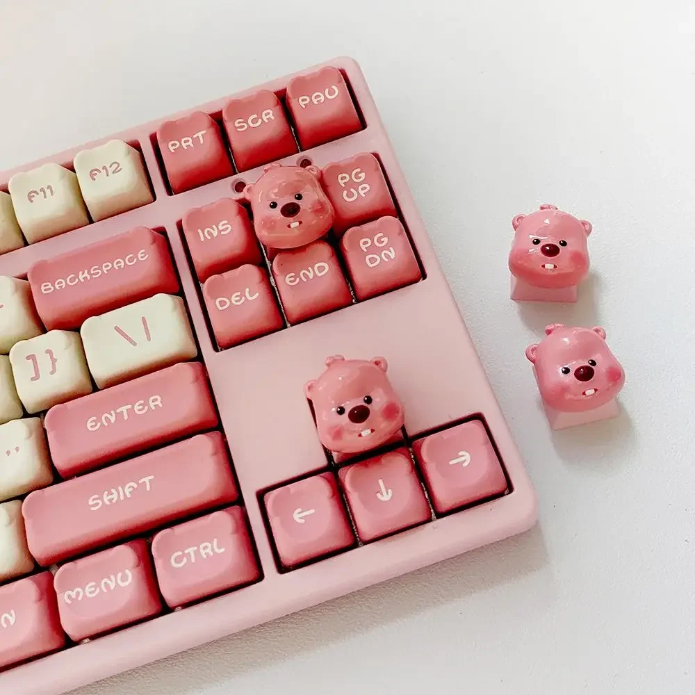 MINISO Personality Keycaps Loopy Cross-axis Mechanical Keyboard Keycaps Cartoon Pink and High Appearance Value Boyfriend Gift