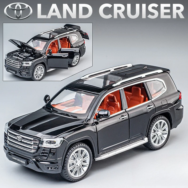 

1:24 Toyota LAND CRUISER LC300 модель автомобиля из сплава, литая под давлением металлическая игрушечная модель автомобиля, звук и свет, высокая имитация, подарок для детей