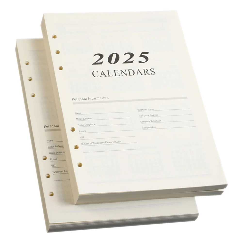 

Бумага с вкладышами на 2025 год, аксессуары для планировщика формата А5, вставки, сменный блокнот с 6 отверстиями, сменный блокнот