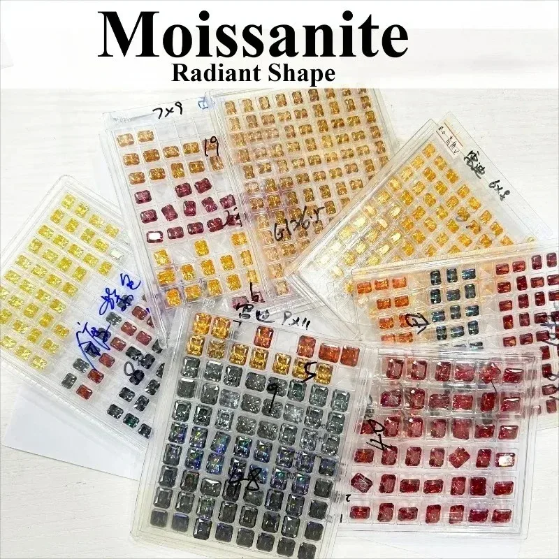 أعلى حجر مويسانيتي شكل مشع VVS1 أحجار كريمة مفكوكة عالية الجودة لصنع المجوهرات المخصصة مع شهادة #4