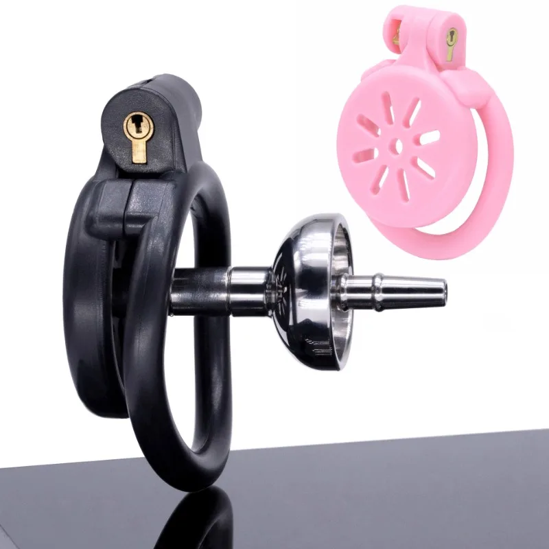 Man Penis Chastity Cage Erotic Urethral Lock 304 Stainless Mental Set Flat Crotch Resistant Underwear ED Health Care Couple Toys